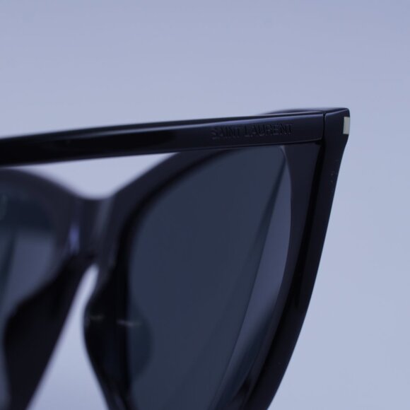 Saint Laurent SL 214 KATE THIN 001 Sunglasses Black Cat Eye Frame, Grey Lenses main image 7